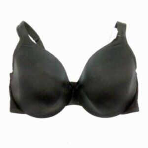 Cacique Lane Bryant Womens Bra Smooth Satin Full Coverage U/W Size 46DDD Black